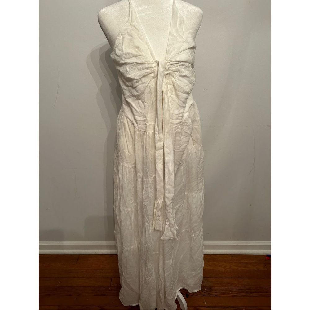 Free People A Little Extra Endless Summer Tie Front halter Maxi Dress m - Picture 3 of 7